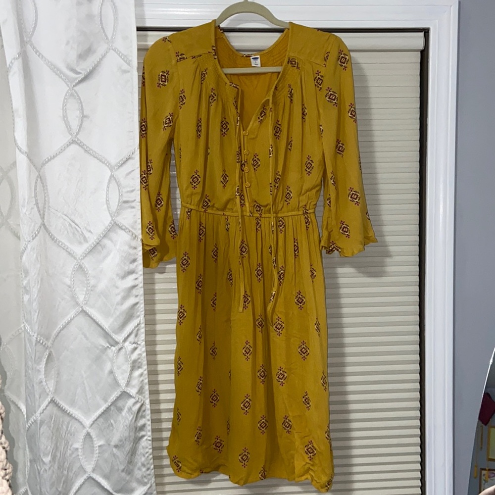 Yellow boho dress